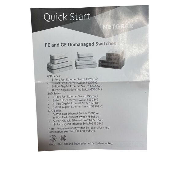 Netgear GS605 5 Port Gigabit Ethernet Switch With Power Adapter Ethernet Cord - Picture 2 of 16